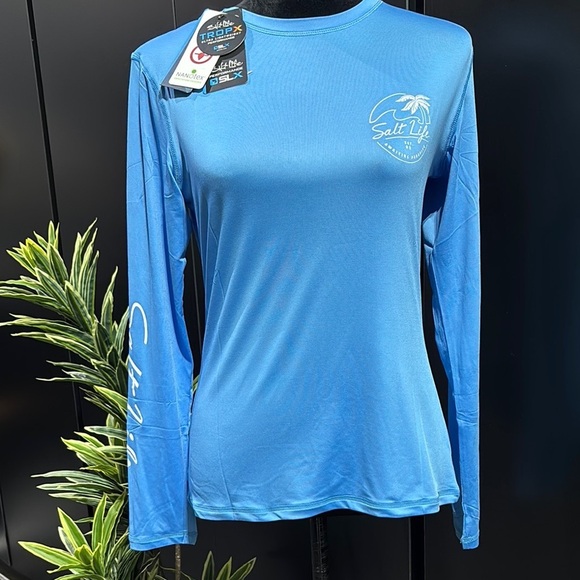 Salt Life SLX UVAPOR UV 30 sun protection long sleeve Performance TropX light - Picture 2 of 10